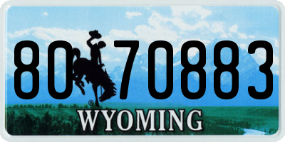 WY license plate 8070883