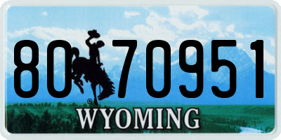 WY license plate 8070951