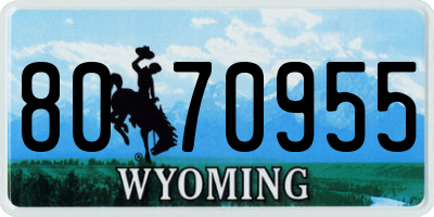WY license plate 8070955