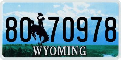 WY license plate 8070978