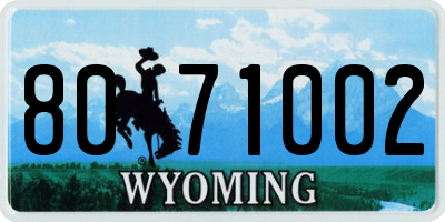 WY license plate 8071002