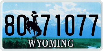 WY license plate 8071077