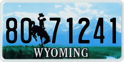 WY license plate 8071241