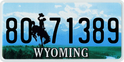 WY license plate 8071389