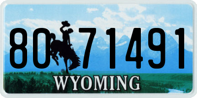 WY license plate 8071491
