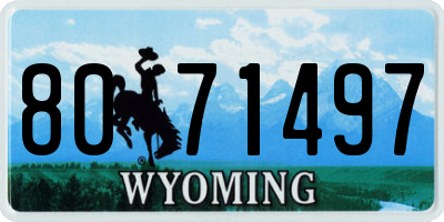 WY license plate 8071497