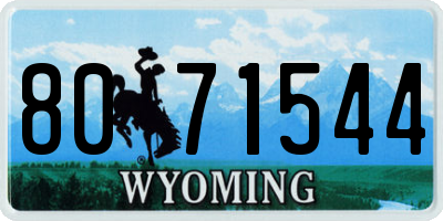 WY license plate 8071544