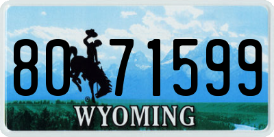 WY license plate 8071599