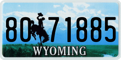 WY license plate 8071885