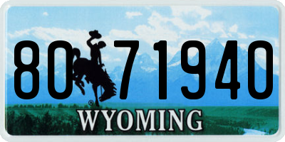 WY license plate 8071940