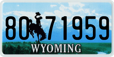 WY license plate 8071959