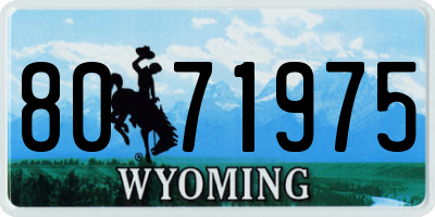 WY license plate 8071975