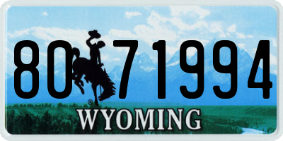 WY license plate 8071994