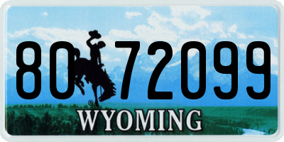 WY license plate 8072099