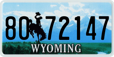 WY license plate 8072147