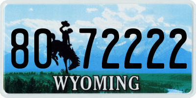 WY license plate 8072222