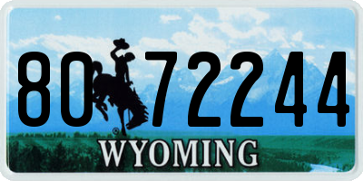 WY license plate 8072244
