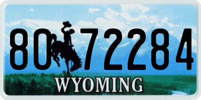 WY license plate 8072284