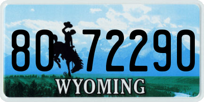 WY license plate 8072290