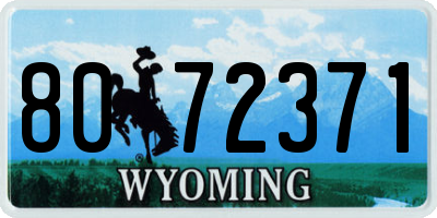 WY license plate 8072371