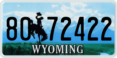 WY license plate 8072422