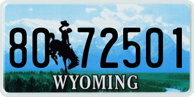 WY license plate 8072501