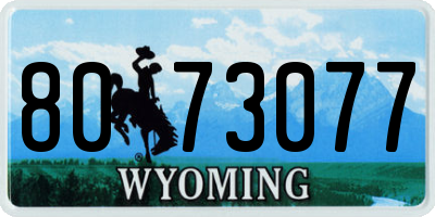 WY license plate 8073077