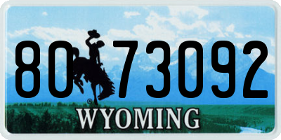 WY license plate 8073092