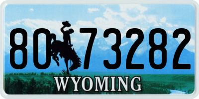 WY license plate 8073282