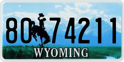 WY license plate 8074211
