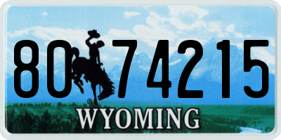 WY license plate 8074215
