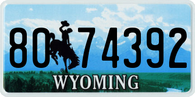 WY license plate 8074392