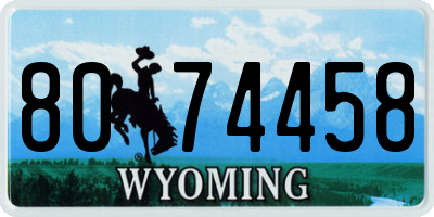 WY license plate 8074458