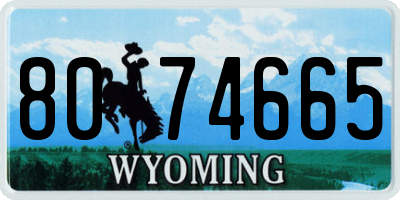 WY license plate 8074665