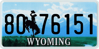 WY license plate 8076151