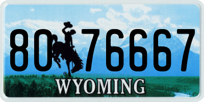 WY license plate 8076667