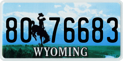 WY license plate 8076683