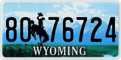 WY license plate 8076724