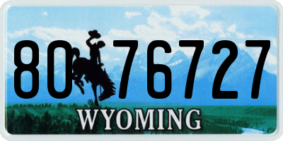 WY license plate 8076727