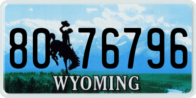 WY license plate 8076796