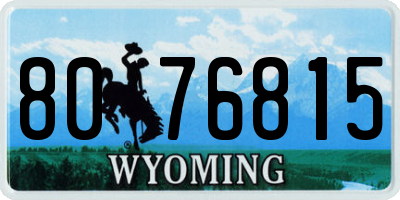 WY license plate 8076815