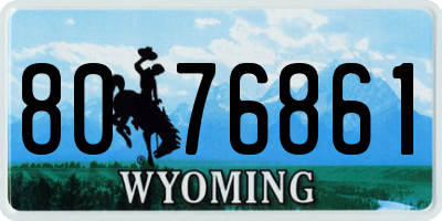 WY license plate 8076861
