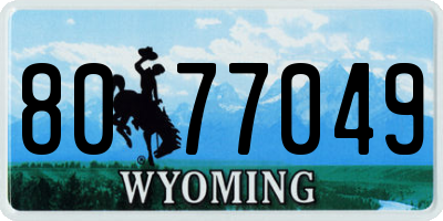 WY license plate 8077049