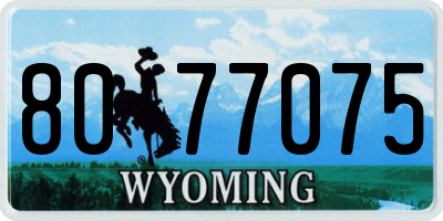 WY license plate 8077075