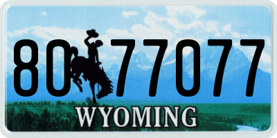 WY license plate 8077077