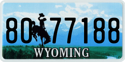 WY license plate 8077188