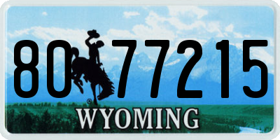 WY license plate 8077215