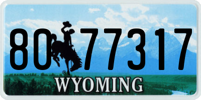 WY license plate 8077317