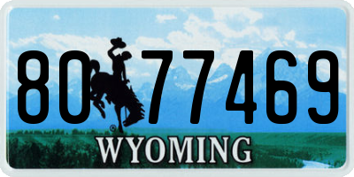 WY license plate 8077469
