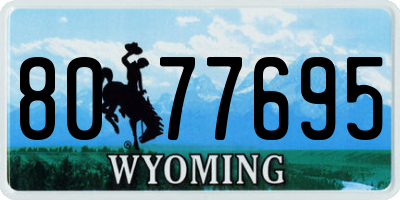 WY license plate 8077695